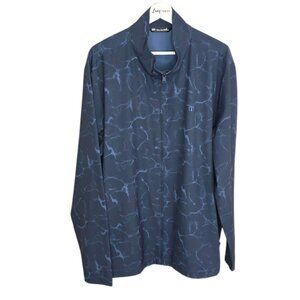 Travis Mathew Full Zip Tie Dye Windbreaker Jacket, Blue, Golf, Athletic, Mens XL